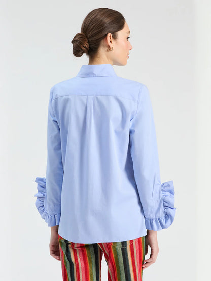 Blue Side Ruffles Shirt