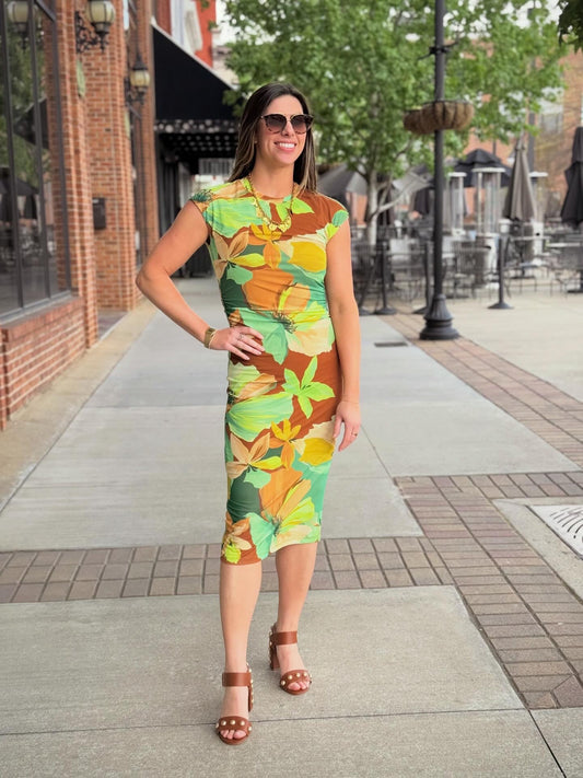 When In Doubt Mesh Midi Dress