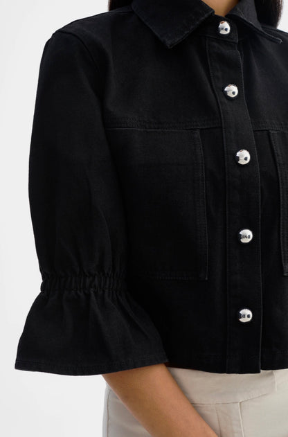 Carolina Denim Ruffle Sleeve Jacket