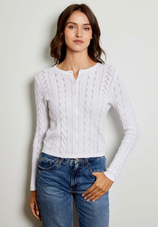 Pointelle Crew Cardi