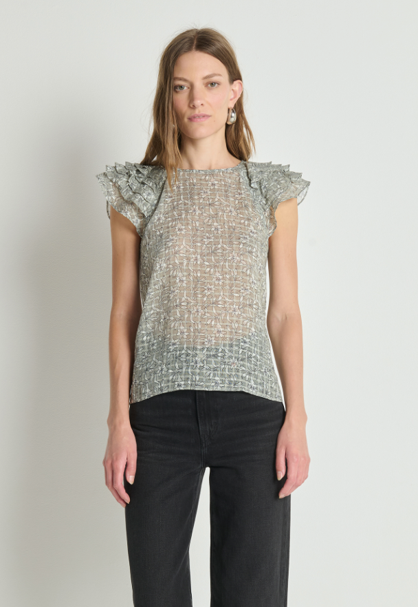 Sarina Ruffle Sleeve Top