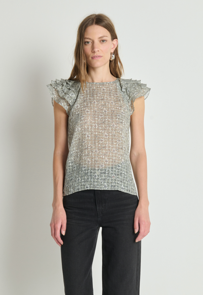 Sarina Ruffle Sleeve Top