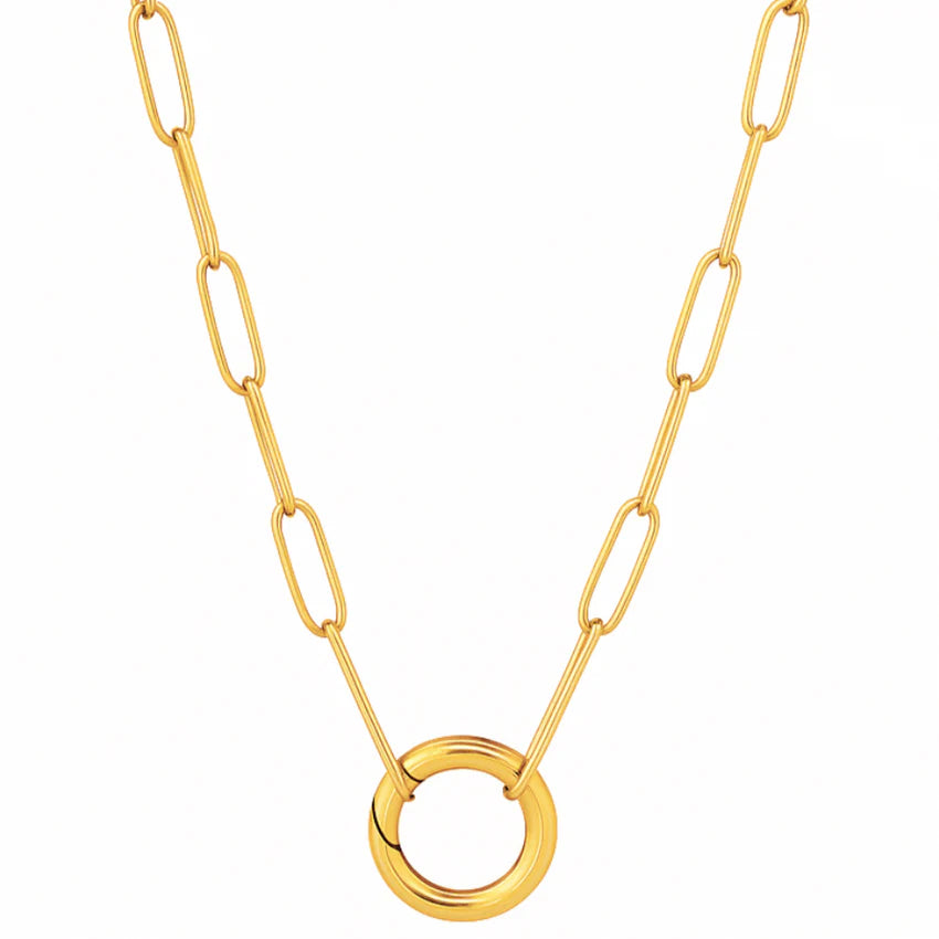 Margaret Paperclip Push Clasp Necklace