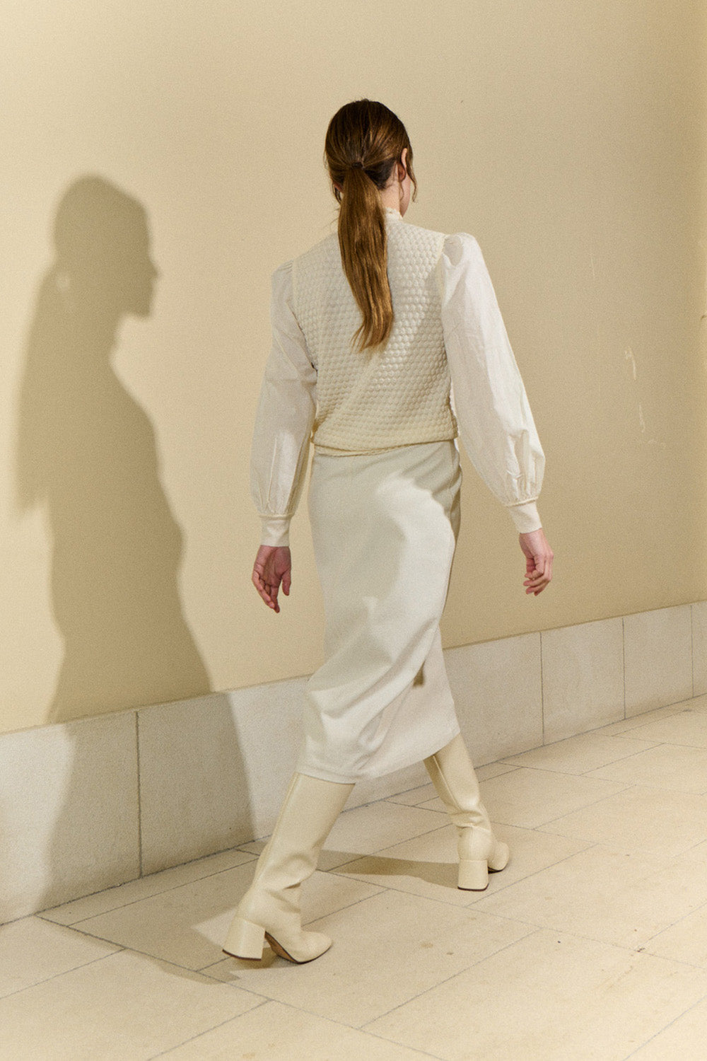 Ecru Knit Cotton Sleeves