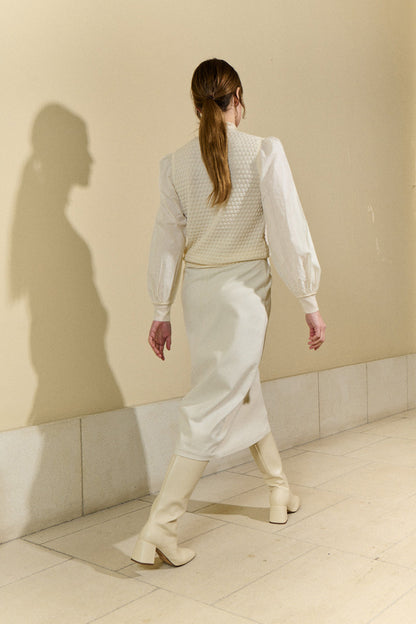 Ecru Knit Cotton Sleeves