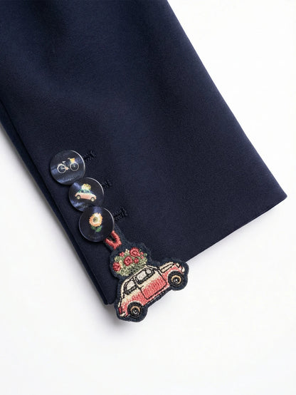 Navy Knit Jacket