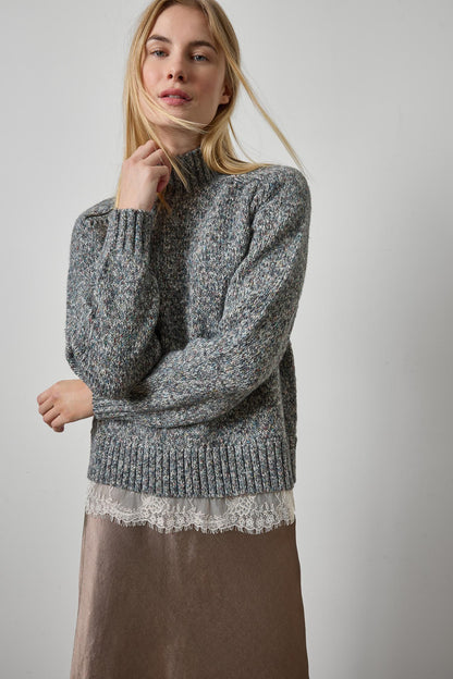 Lace Trim Pullover Sweater