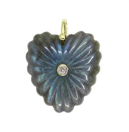 Fluted Heart Charm
