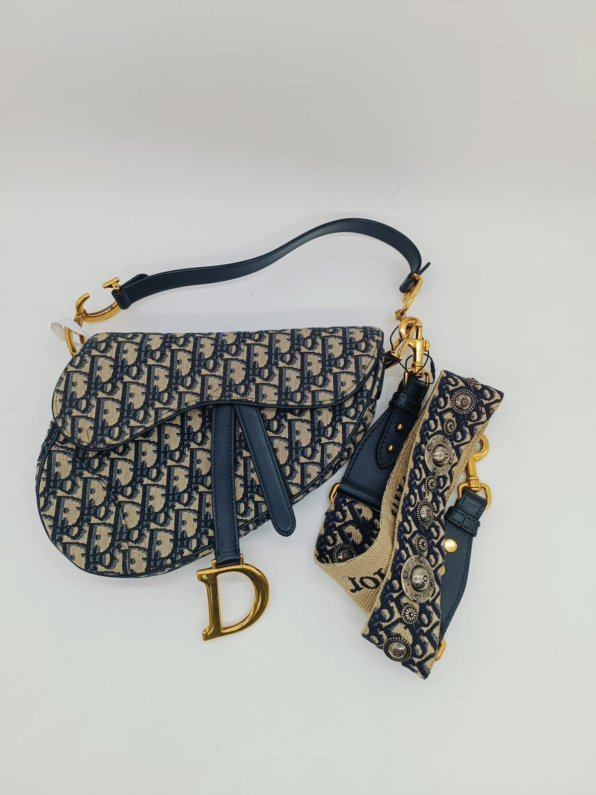Dior Medium Saddle Bag, NM Blue