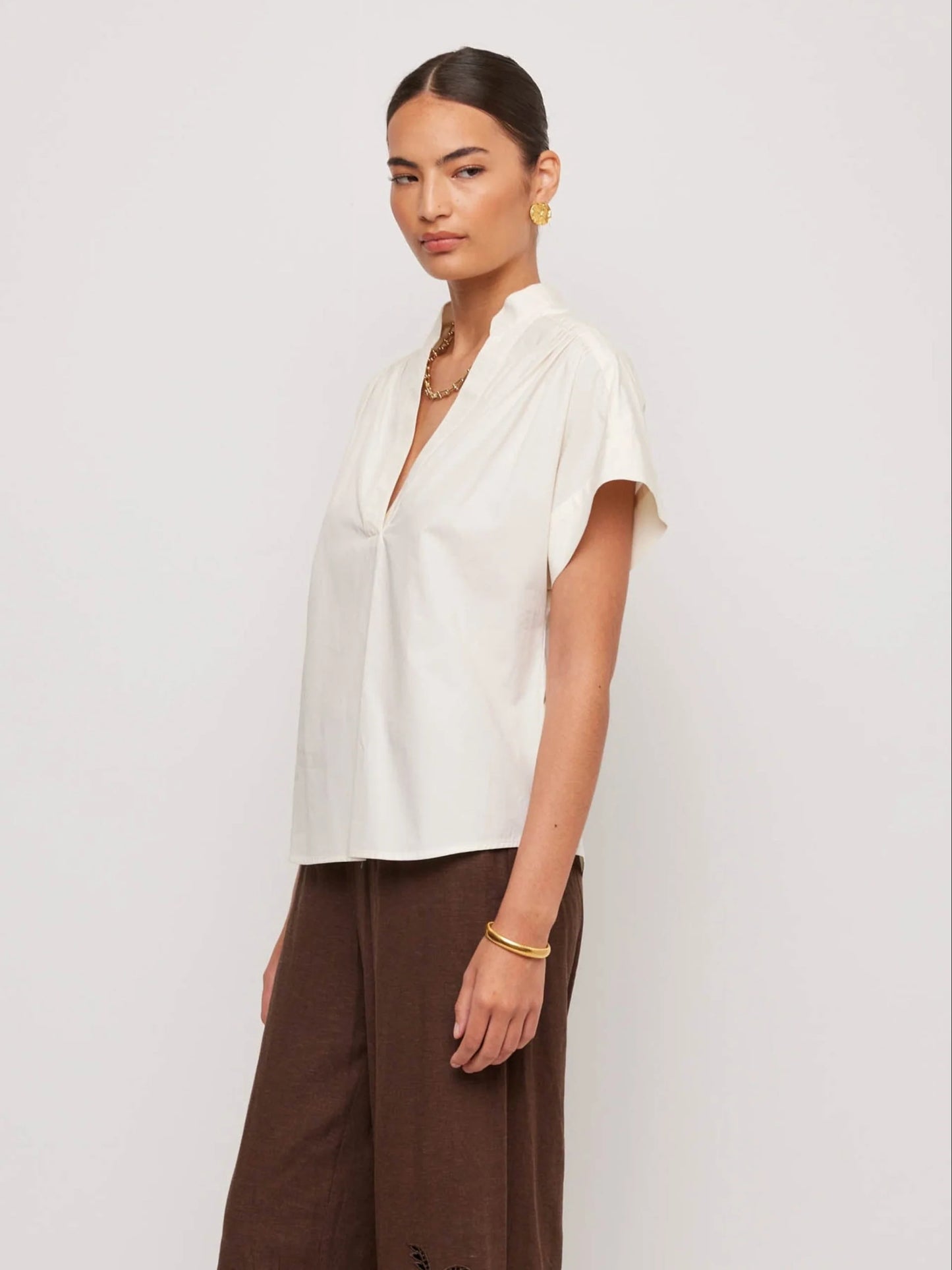 Olive Short Sleeve V-Neck
