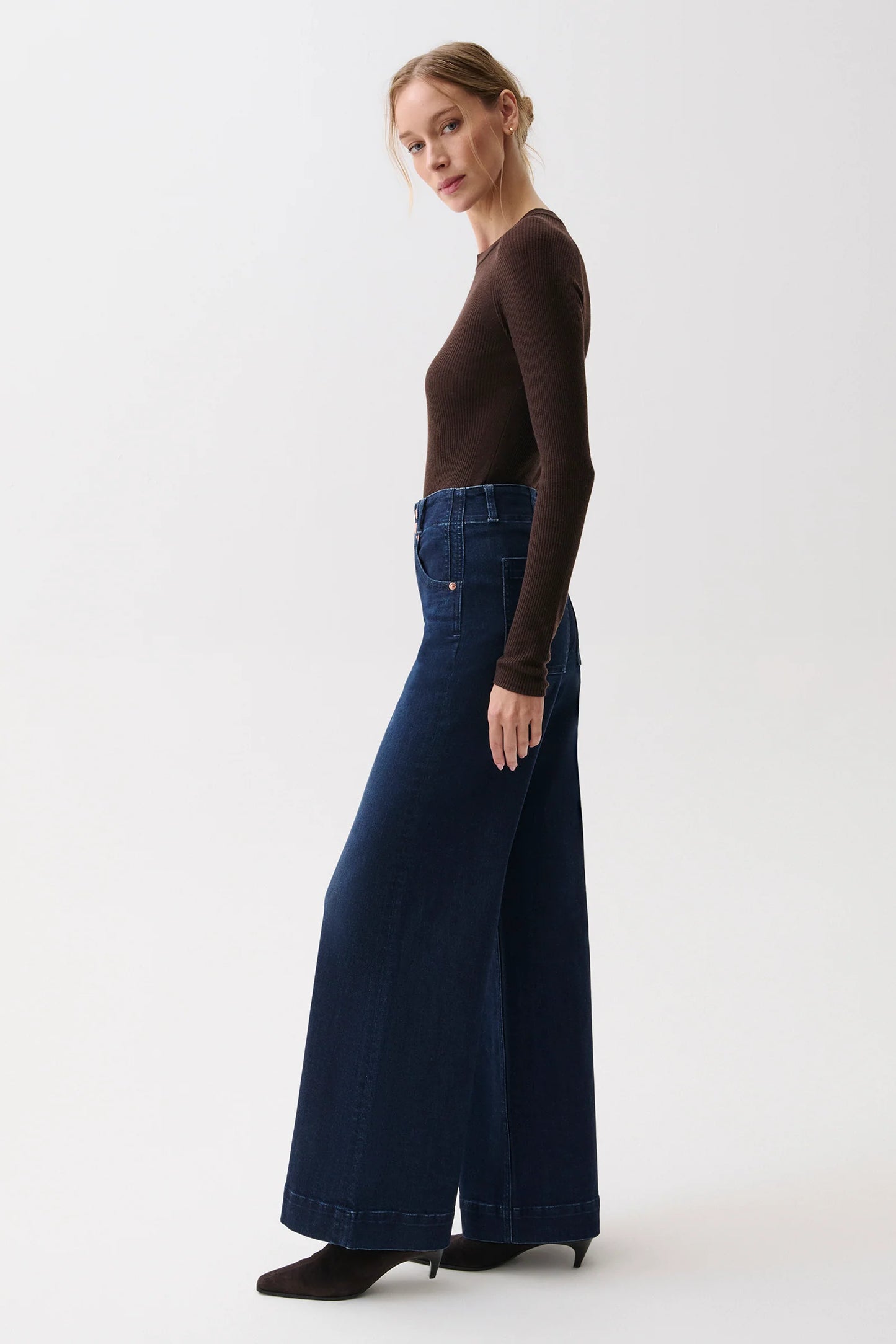 Lana Double Button High Ruse Ultra Wide Leg