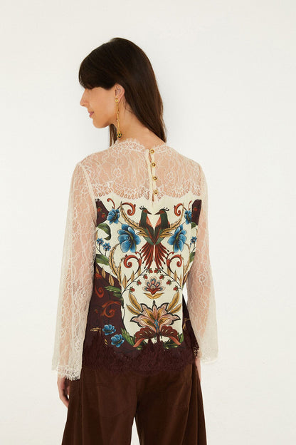 Millena Winter White Long Sleeve Blouse