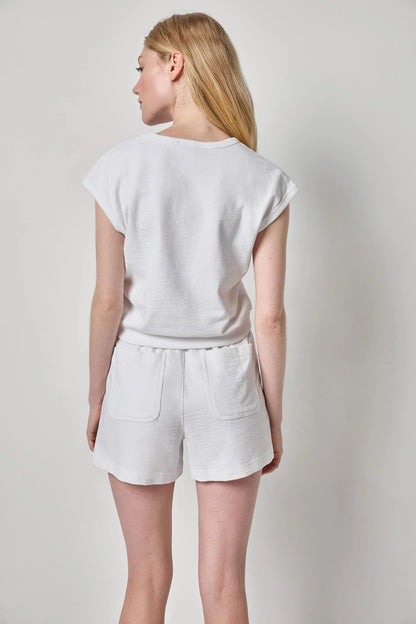 Textured Terry Sleeveless Cardigan
