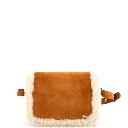 Horsebit 1955 Shoulder Bag Suede with Shearling - Small