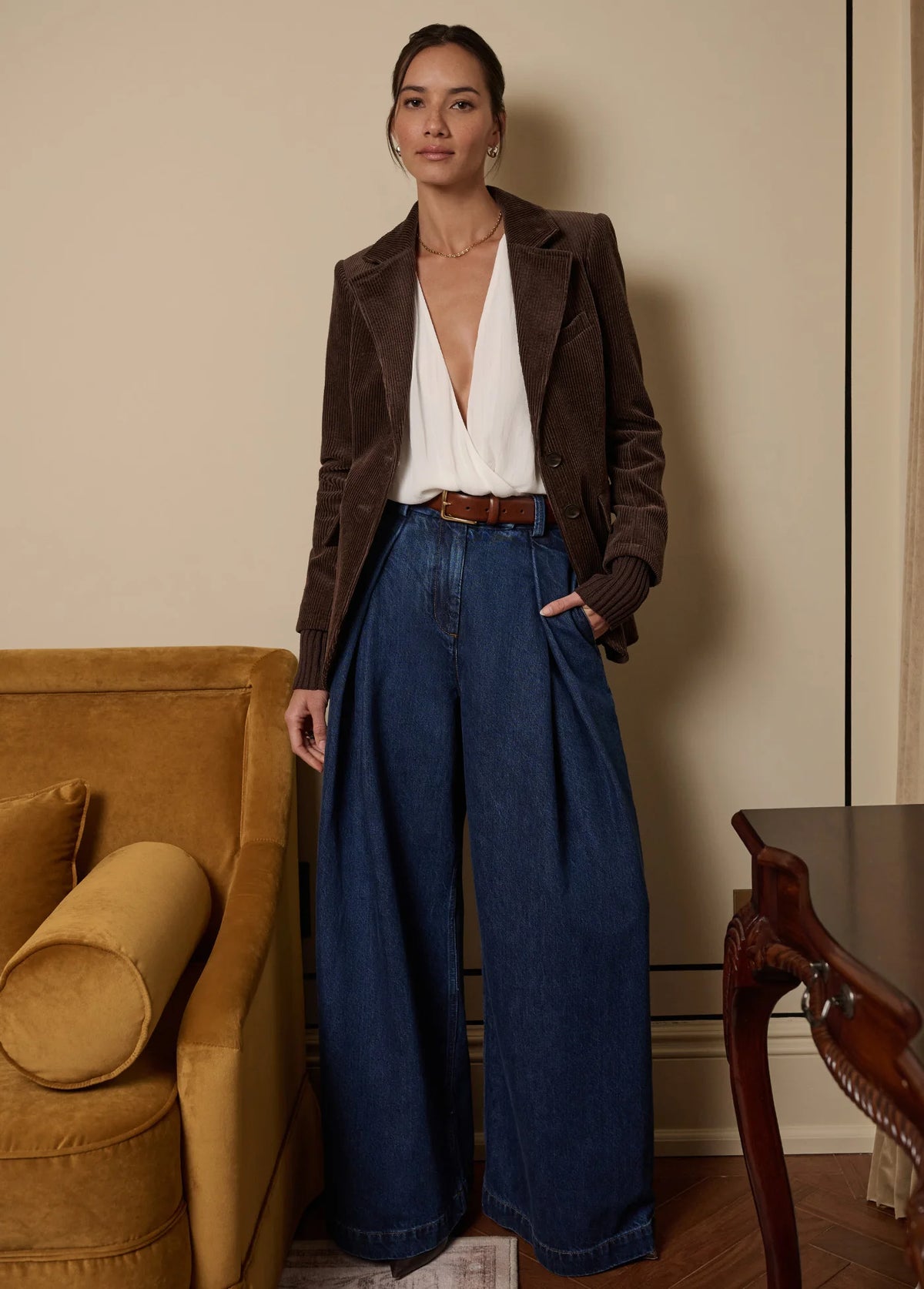 The Denim Pleats for Days Pant