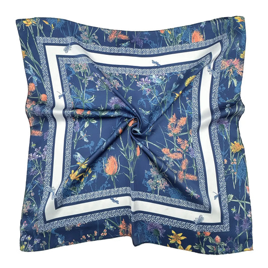 Flower Border Print Square Scarf