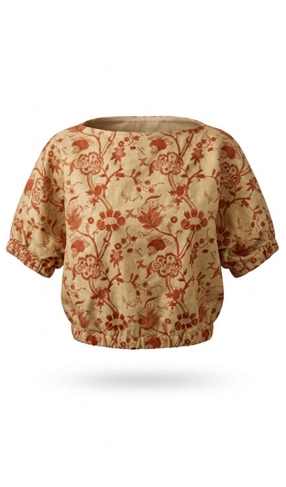 Bubble Top Embroidered Faux Leather