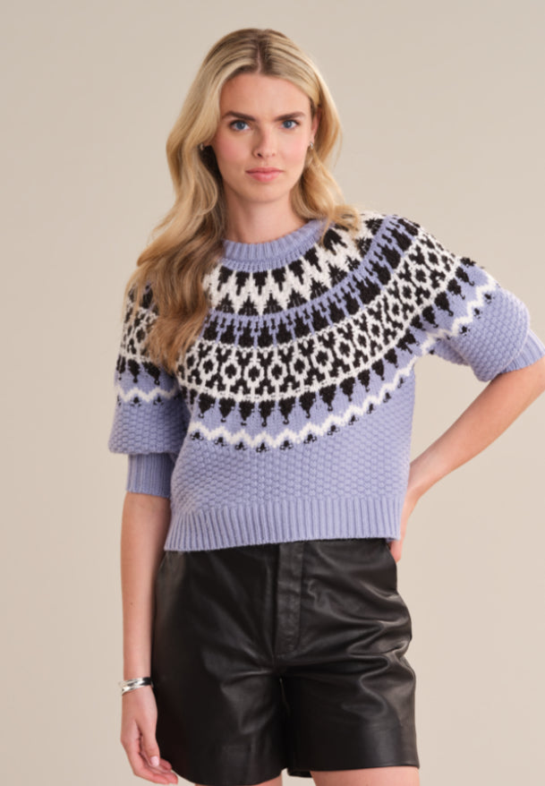 Alora Puff Sleeve Fair Isle Top