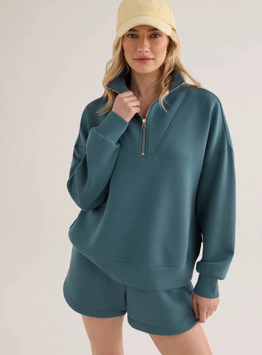 Mallard Blue Hawley Half Zip Sweat