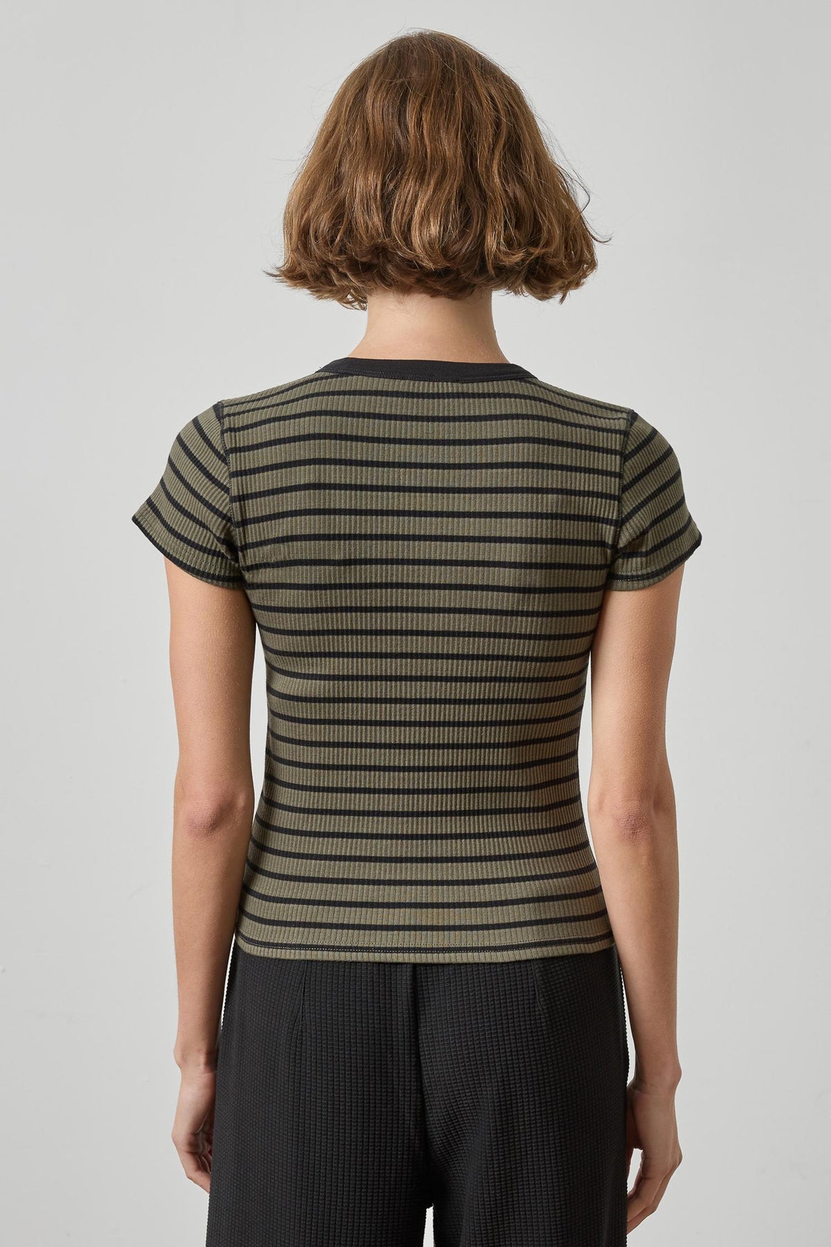 Ribbed Short Sleeve Crew