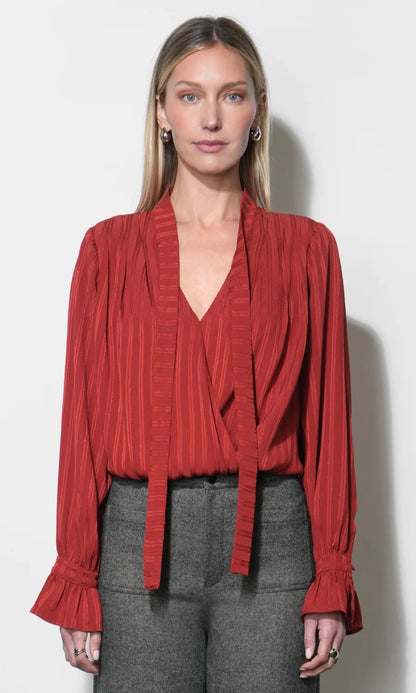 Freya Tie Neck Surplice Blouse