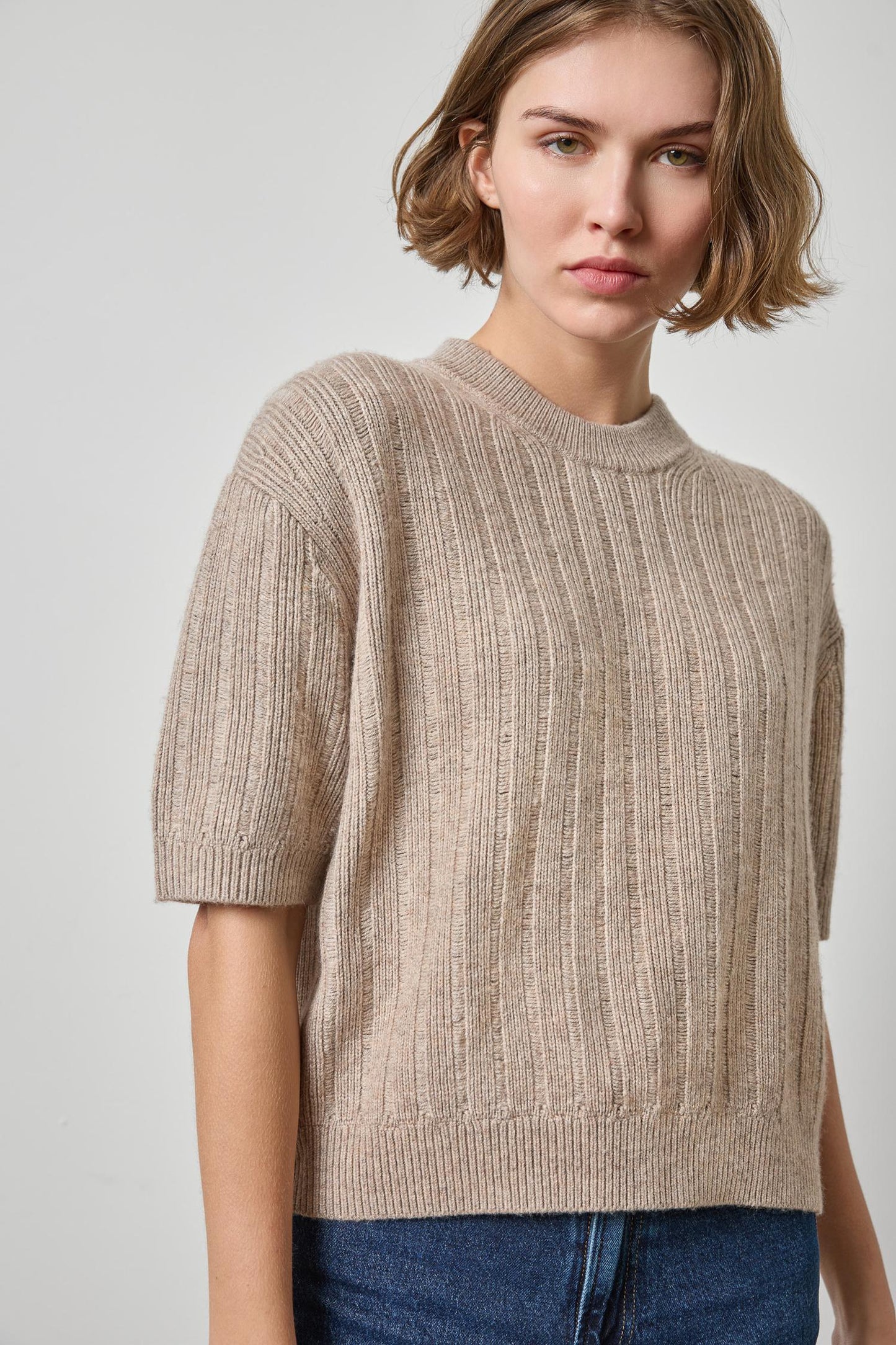 Textured Easy Crewneck Sweater