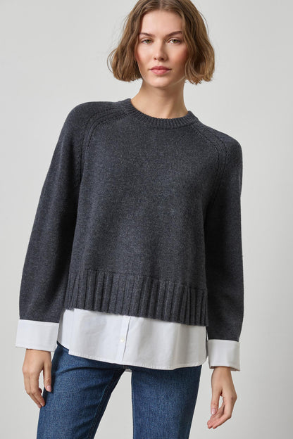 Mixed Media Crewneck Sweater