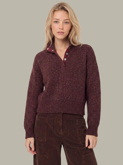 Boxy Snap Front Henley