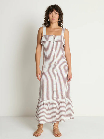 Amalia Striped Midi Dress