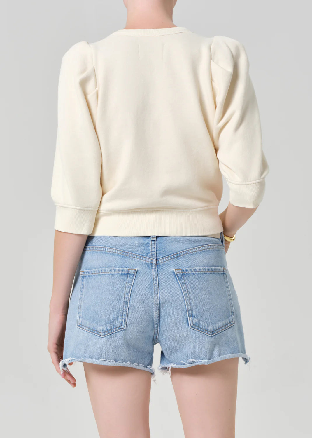 Pleated Short Sleeve Crew