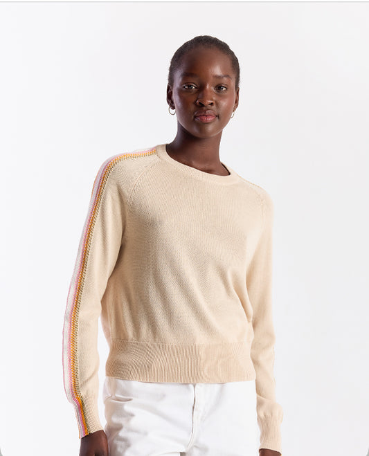 Geo Sleeve Crew Sweater