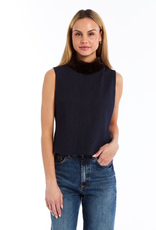 Marisol Fur Twill Top