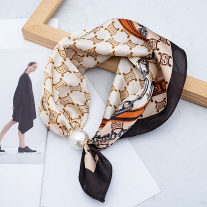 Monogram Geometric Pattern Scarf