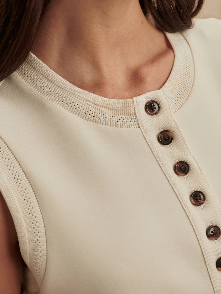 Pristine Maria Button Placket Tank