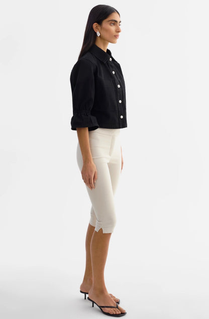 Carolina Denim Ruffle Sleeve Jacket