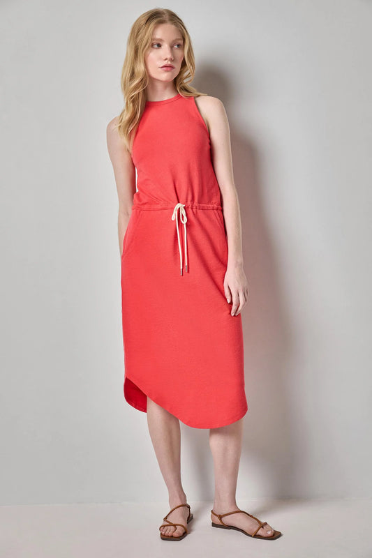 Textured Terry Shirttail Midi Dress