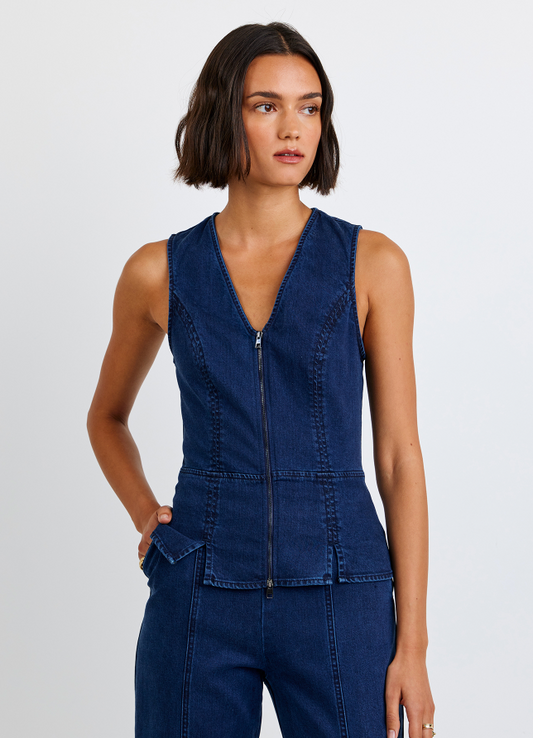 Seamed Zip Vest