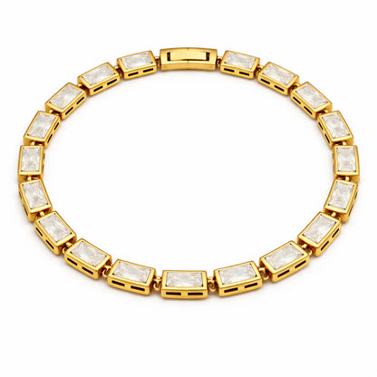 Monroe Baguette Bezel Tennis Chain Bracelet