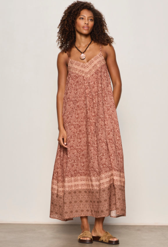 Coastal V-Neck Maxi Dress