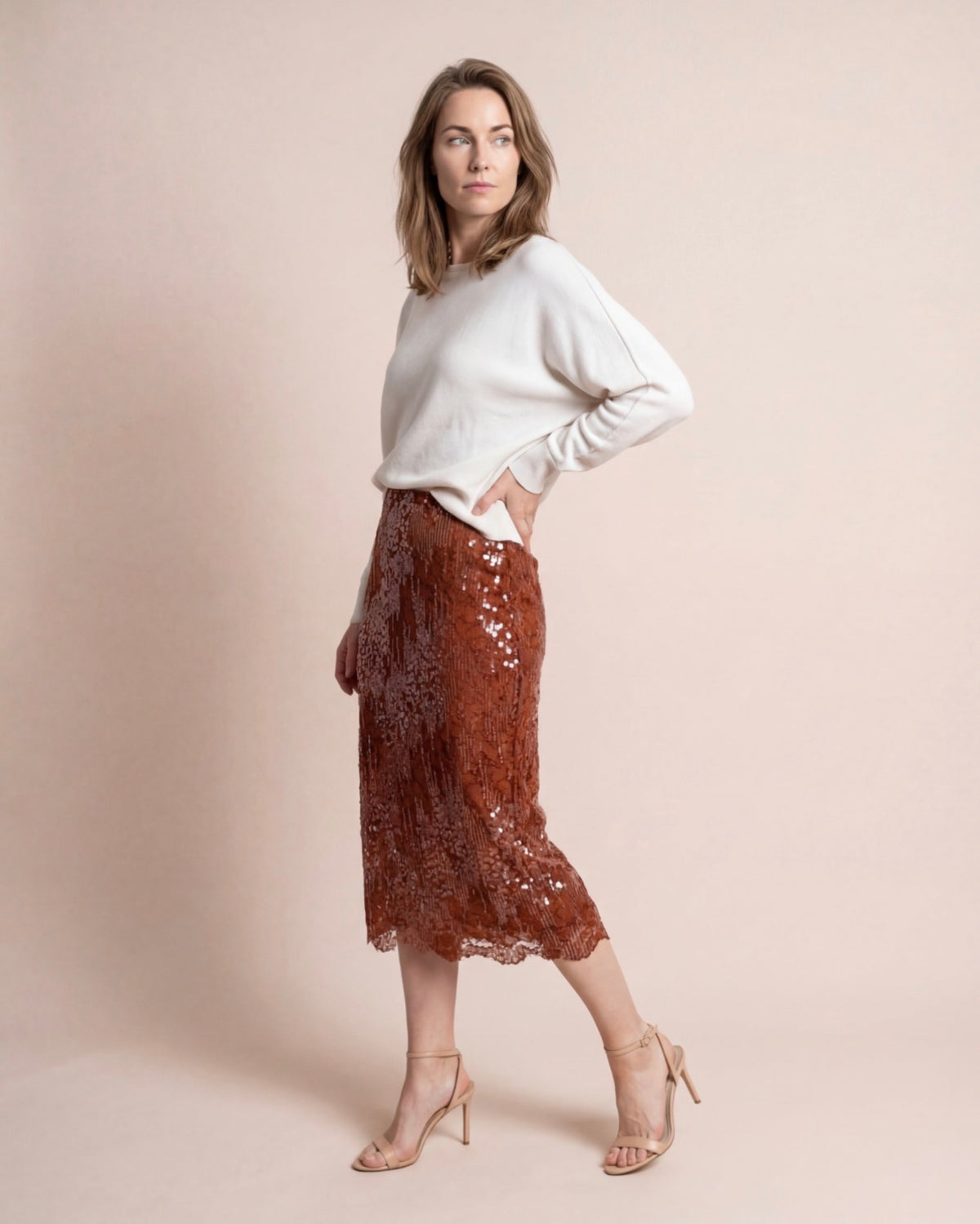 Mulberry Lace Midi Skirt