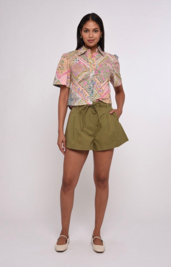 Jamie Patchwork Print Top