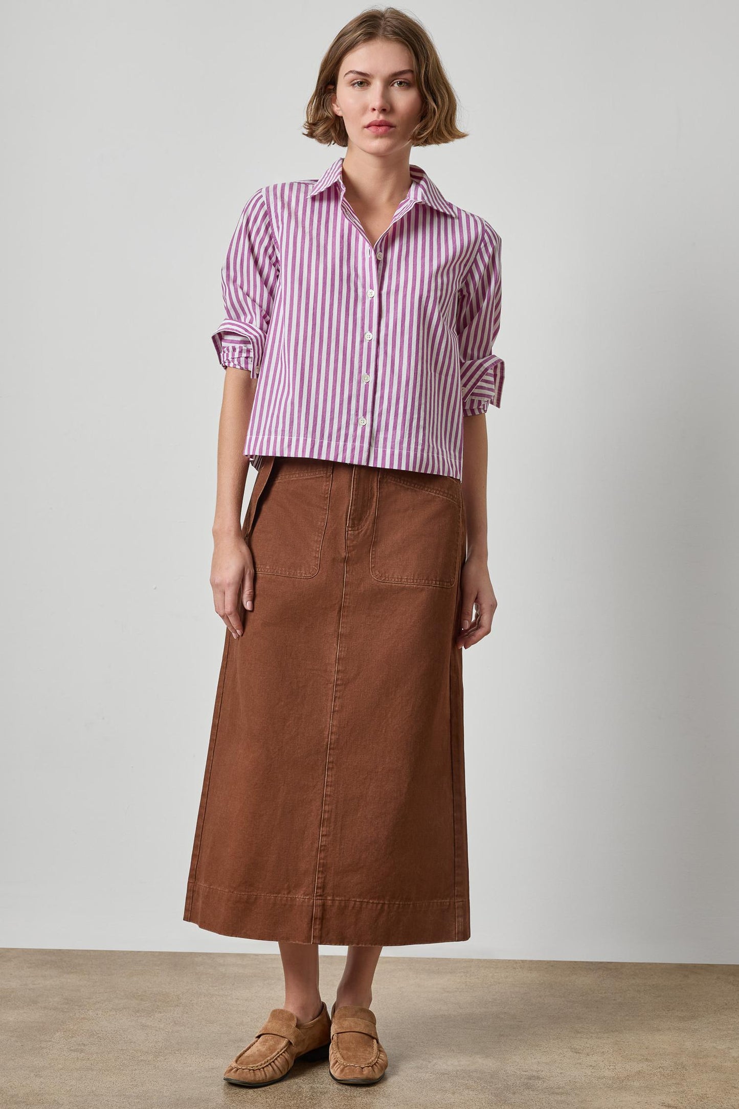 Straight Fit Short Button Down