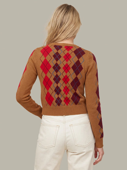 Serena Intarsia Argyle Cardigan