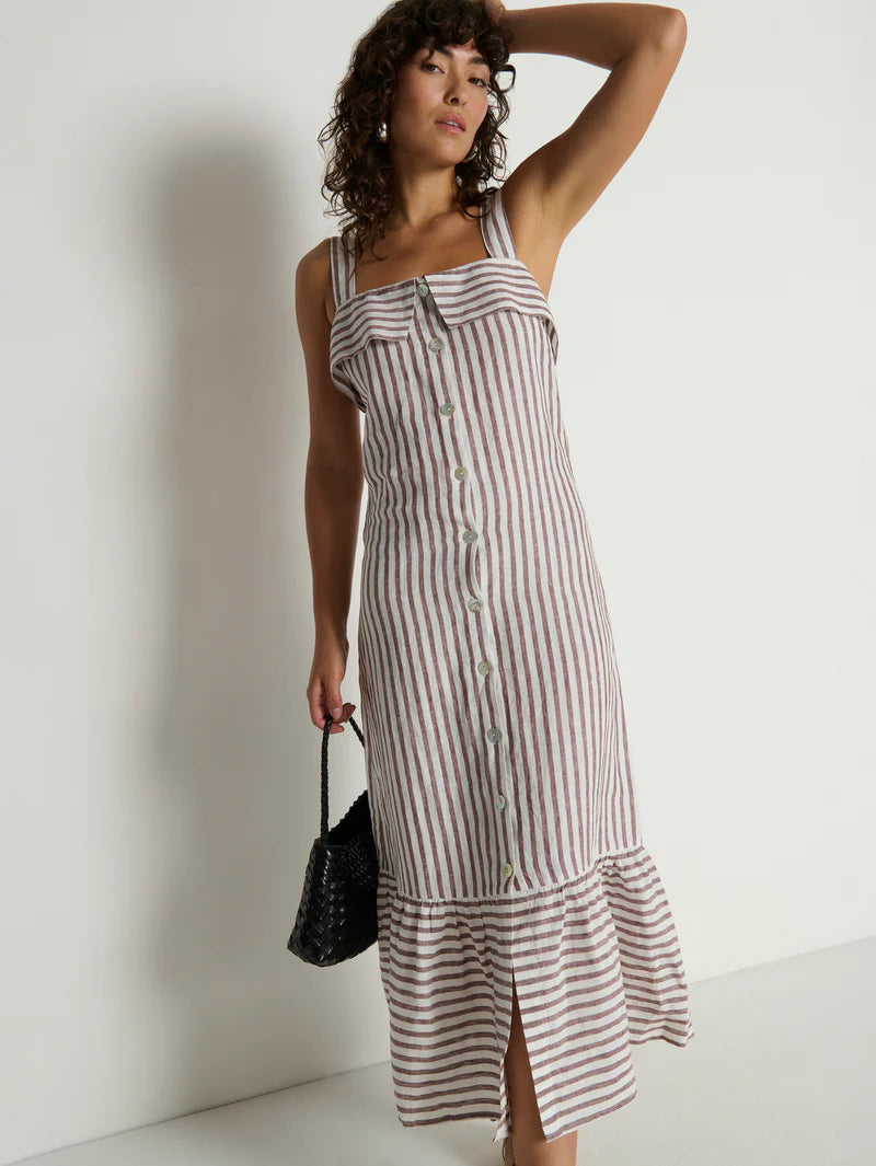 Amalia Striped Midi Dress