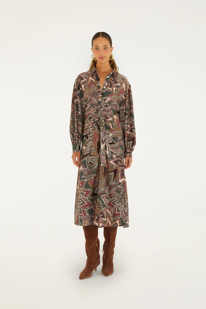 Tapestry Flowers Midi Dress