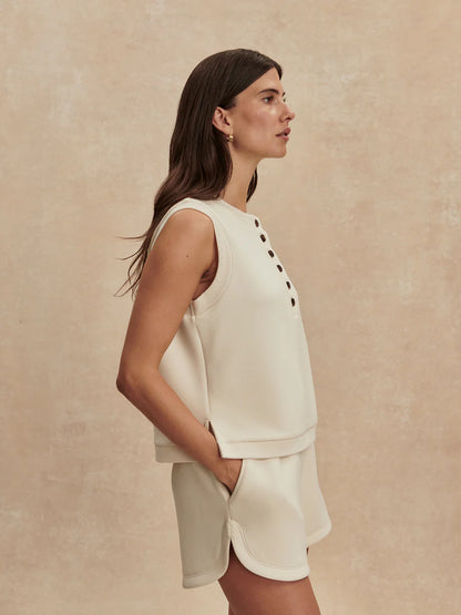 Pristine Maria Button Placket Tank