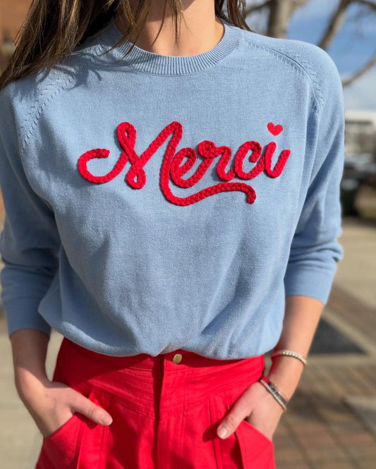 Merci Raglan Crew Sweater