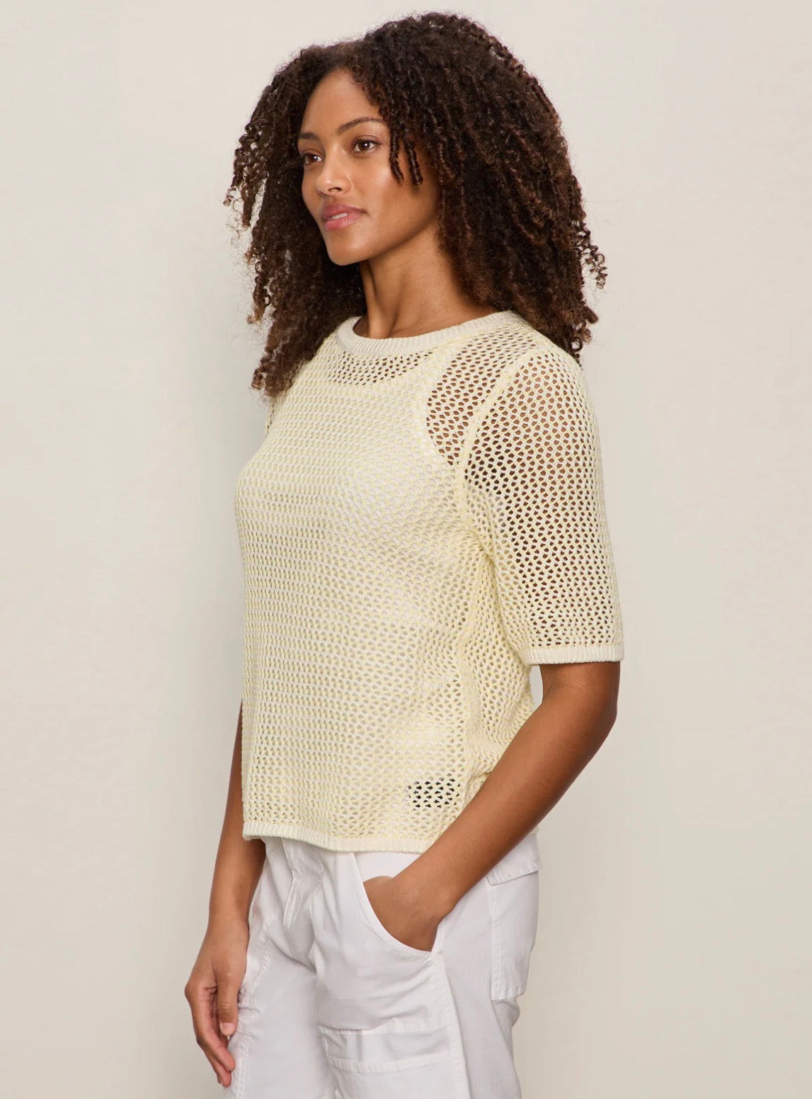 Open Knit Sweater Tee