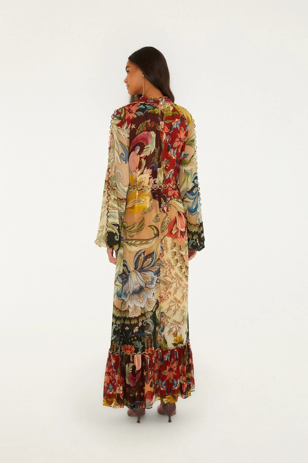 Lunar Boho Multicolor Long Sleeve Maxi Dress