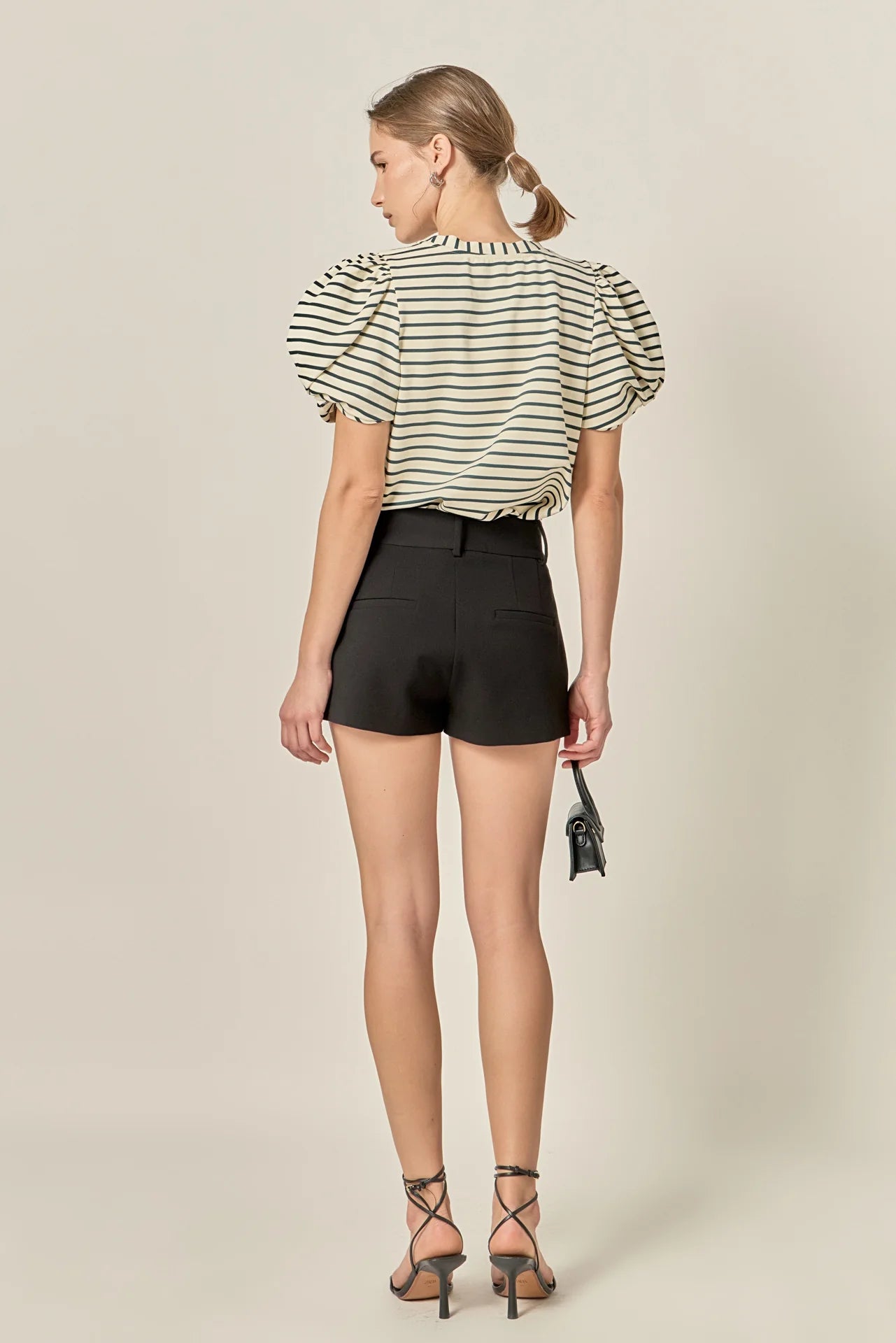 Puff Sleeve Knit Cotton Top